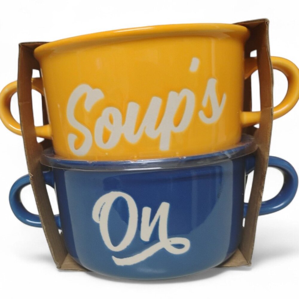 ABODE Soup Bowls With Handles PAIR